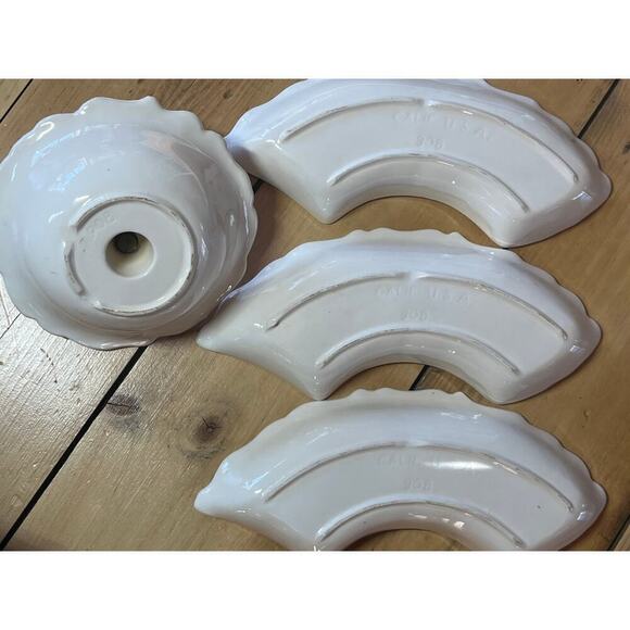 Vintage 4 Piece Divided Fruit Serving Tray dipping bowl.Kitchen Marked Cali. USA - Picture 4 of 9